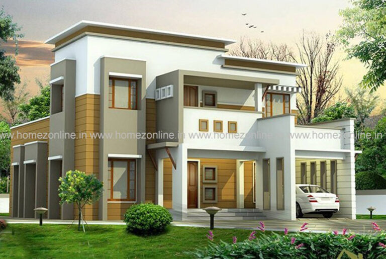4 bedroom house plan flat roof design