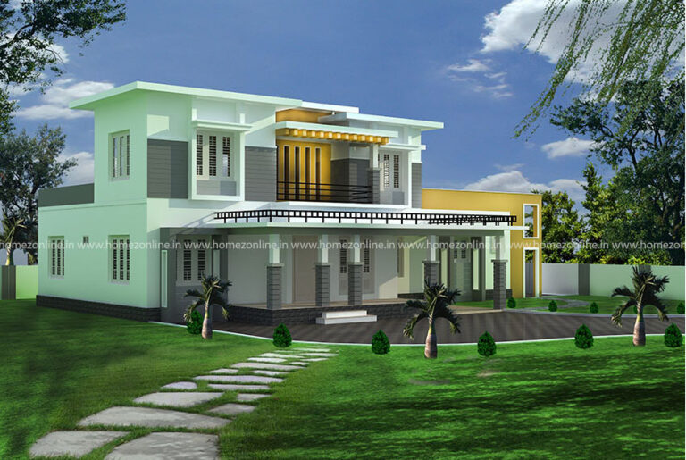 Contemporary house elevation