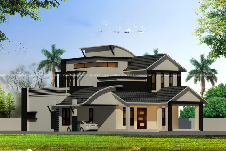 Contemporary-house-on-modern-roof-design-types