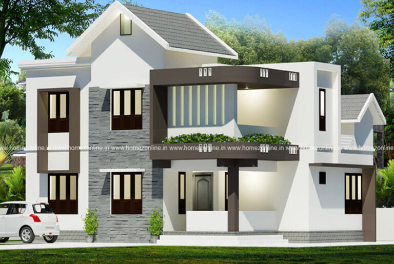 Cute mixed roof home design