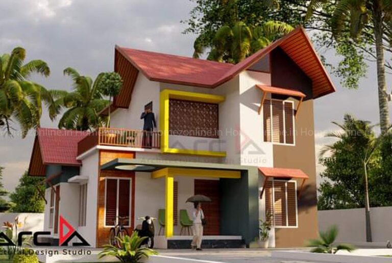 Cute small duplex home with slope roofing