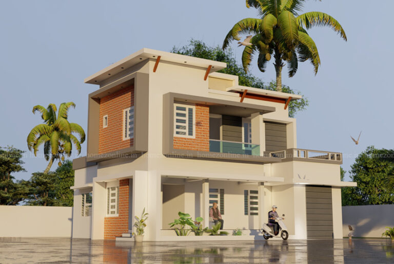 Duplex home with delightful exterior design