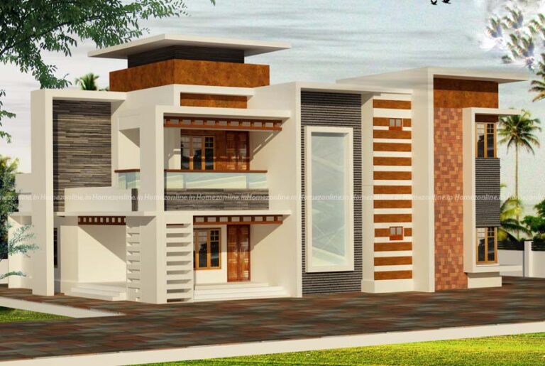 Flat-roof-home-design-with-alluring-exterior