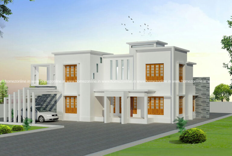 Luxury flat roof home