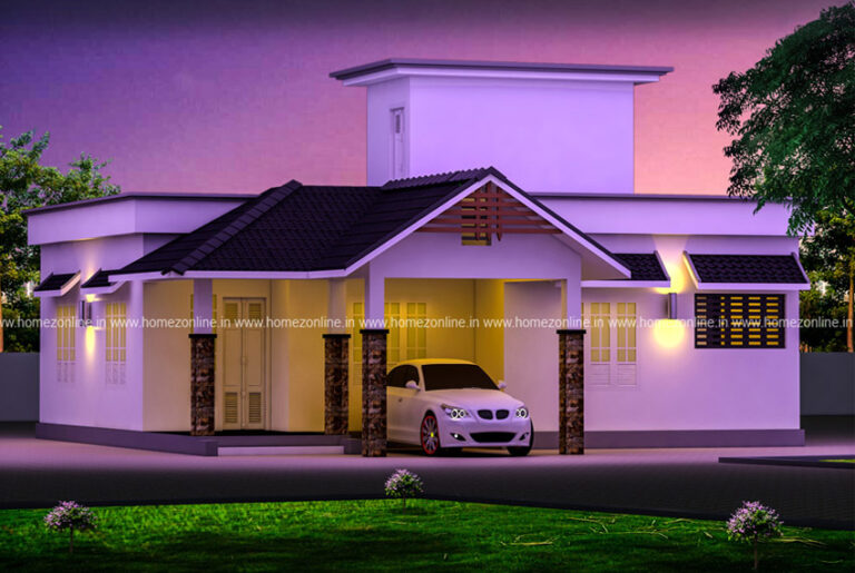 Mixed roof single storied home