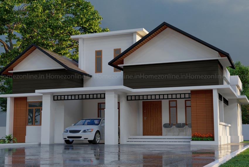 Simplex home design with charming exterior
