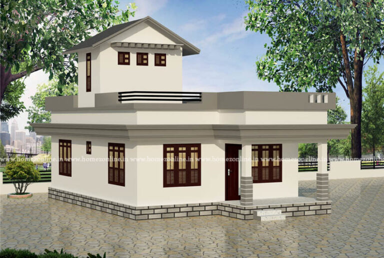 Small flat roof house