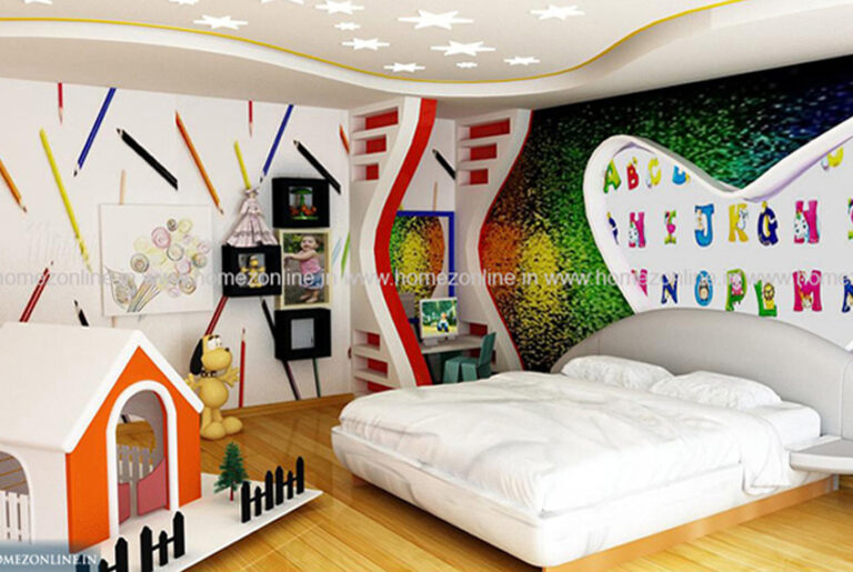 modern kids bed room interior