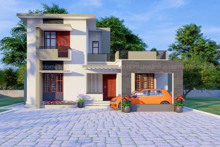 Delightfully designed flat roof home design