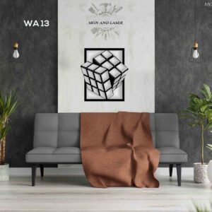 3D rubix cube metal wall art for living, hall and bedroom