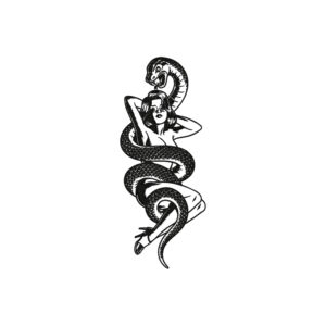 Girl and snake metal wall decor for living, hall and bedroom