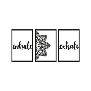 Inhale and exhale mandala metal wall decor for living, hall and bedroom