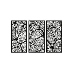 Leaf 3 pcs metal wall art for living, hall and bedroom