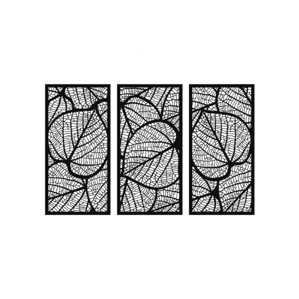 Leaf 3 pcs metal wall art for living, hall and bedroom
