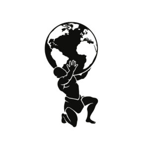 Man holding earth metal wall decor for living ,hall and bedroom