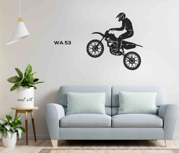 Metal rider wall decor for living, hall and bedroom.mockup