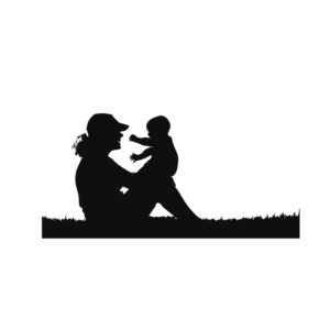 Metal wall decor mom and baby for living, hall and bedroom