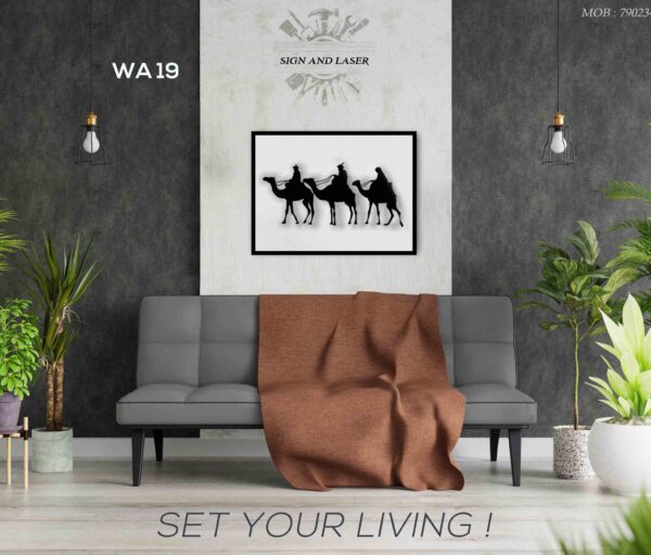 Three wise man on camels metal wall art.mockup