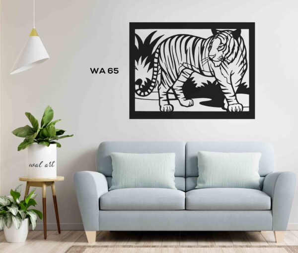 Tiger metal wall art for living, hall and bedroom.mockup