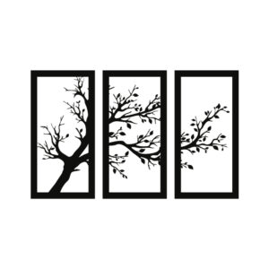 Tree 3 pcs metal wall decor for living, hall and bedroom