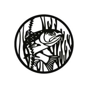 Trout fish metal wall decor for living, hall and bedroom