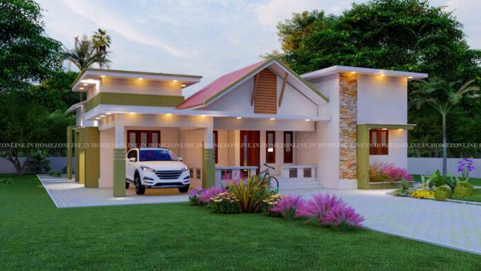 Contemporary mixed roof home design