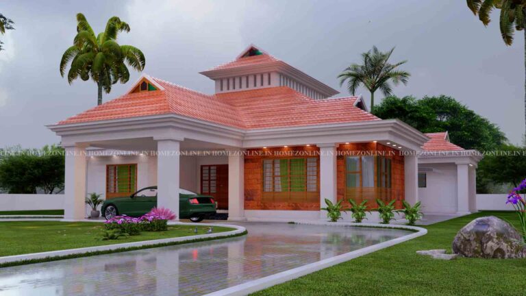 Traditional style 4 BHK home design